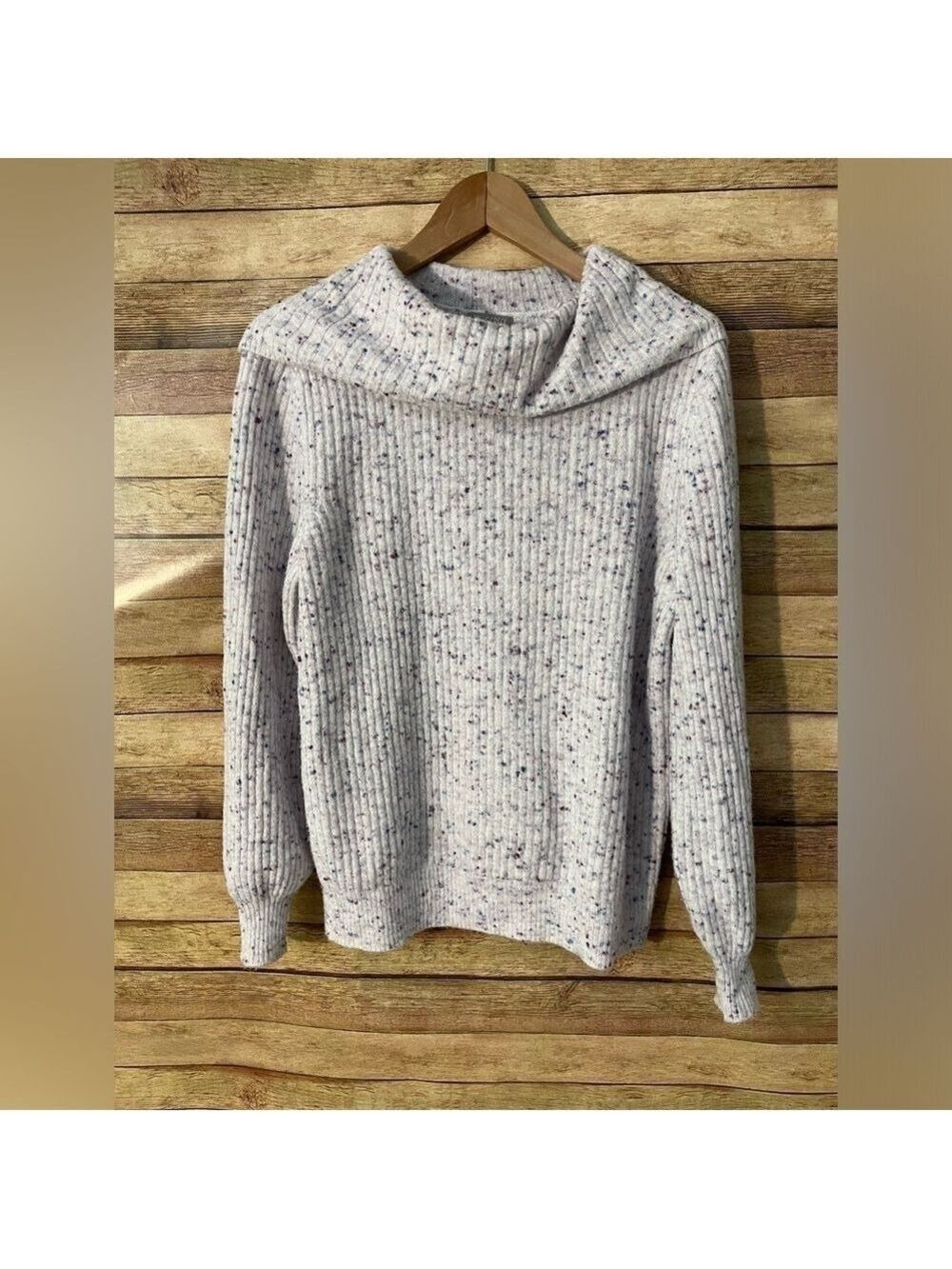 Falls Creek Cowl Neck Multicolor Confetti Speckled Soft Knit Sweater Size Medium